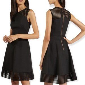 PAPILLON Mesh Skater Dress in Black Size Medium